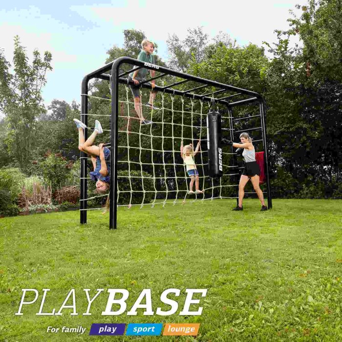 BERG PlayBase Large TL mit Kletternetz L und Boxsack
