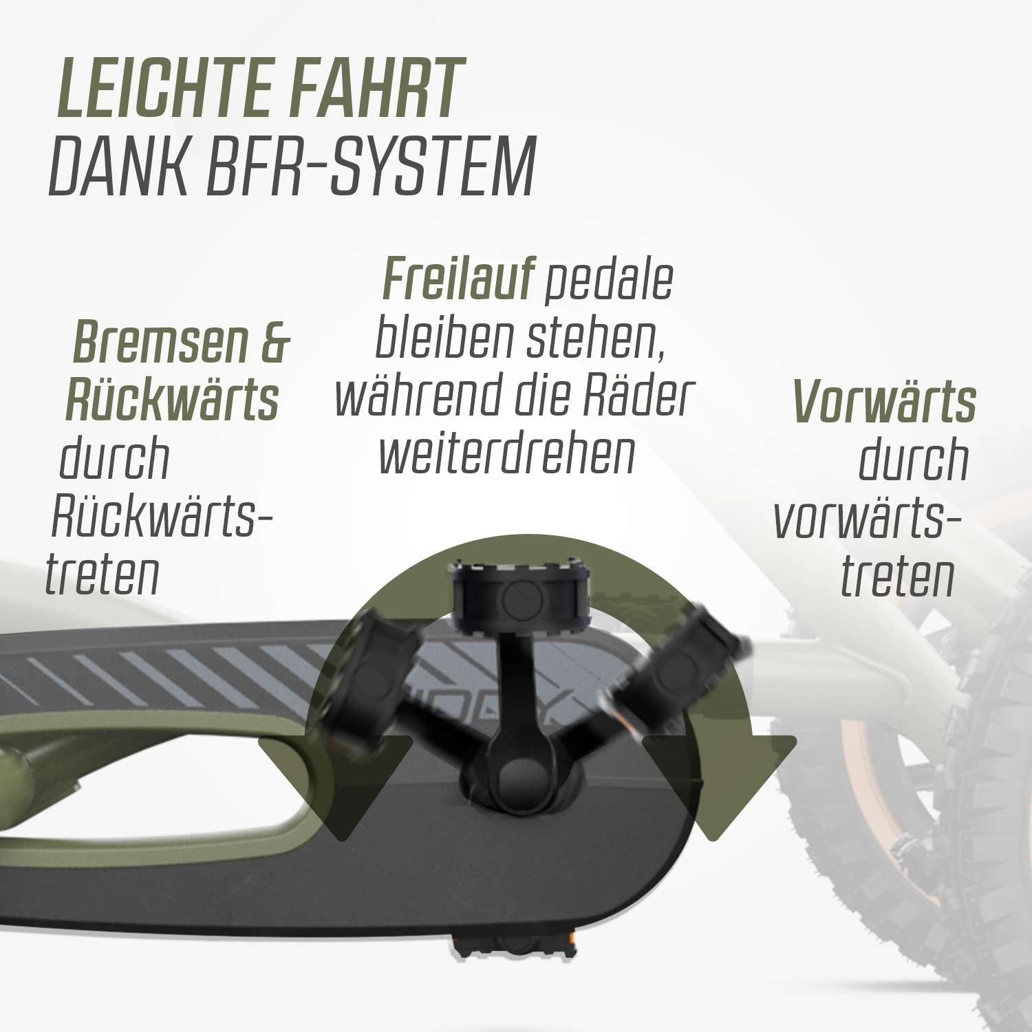 BERG Gokart Buddy Trail Green mit Handbremse