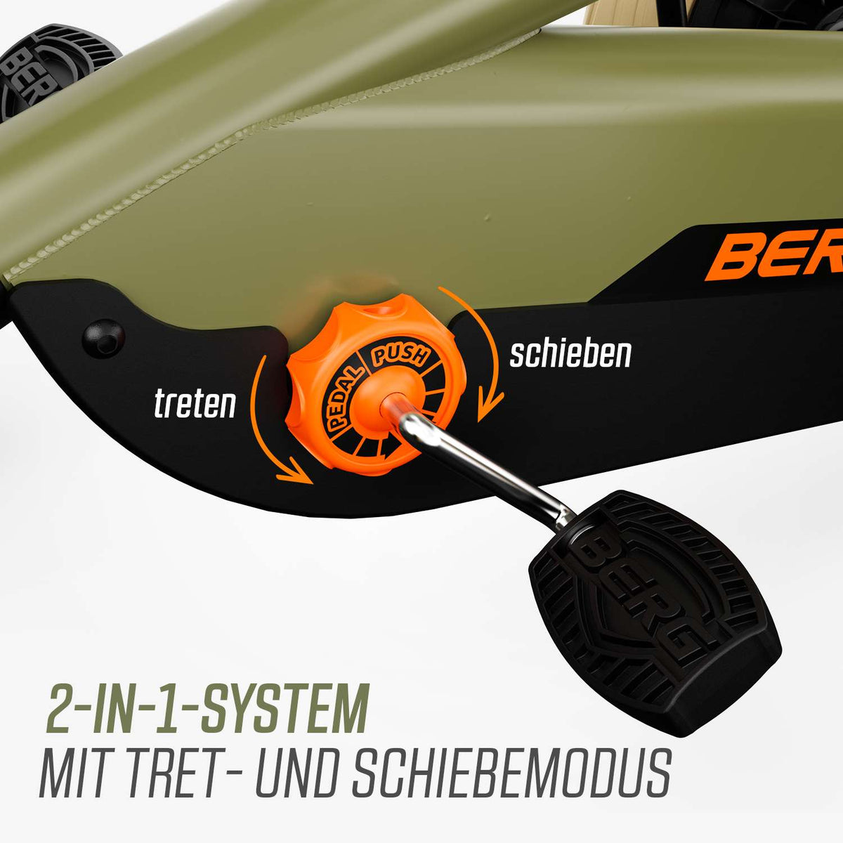 BERG Gokart Buzzy Retro Grün 2-in-1