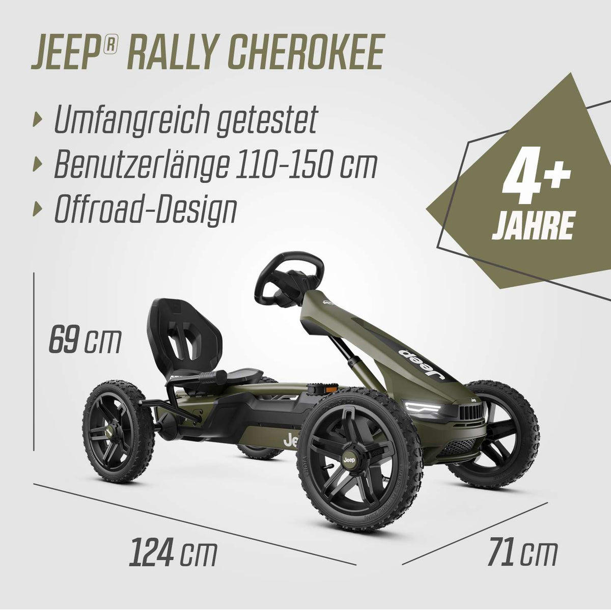 BERG Gokart Rally JEEP Cherokee TRAVEL Profi