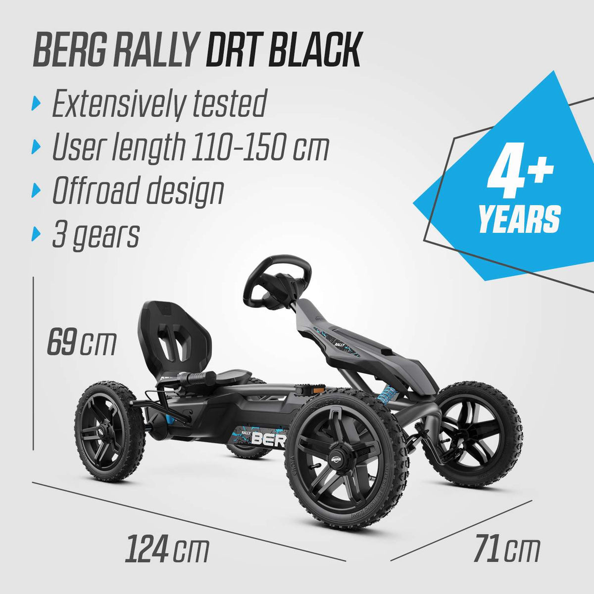 BERG Gokart Rally DRT BLACK 3-Gang TRAVEL