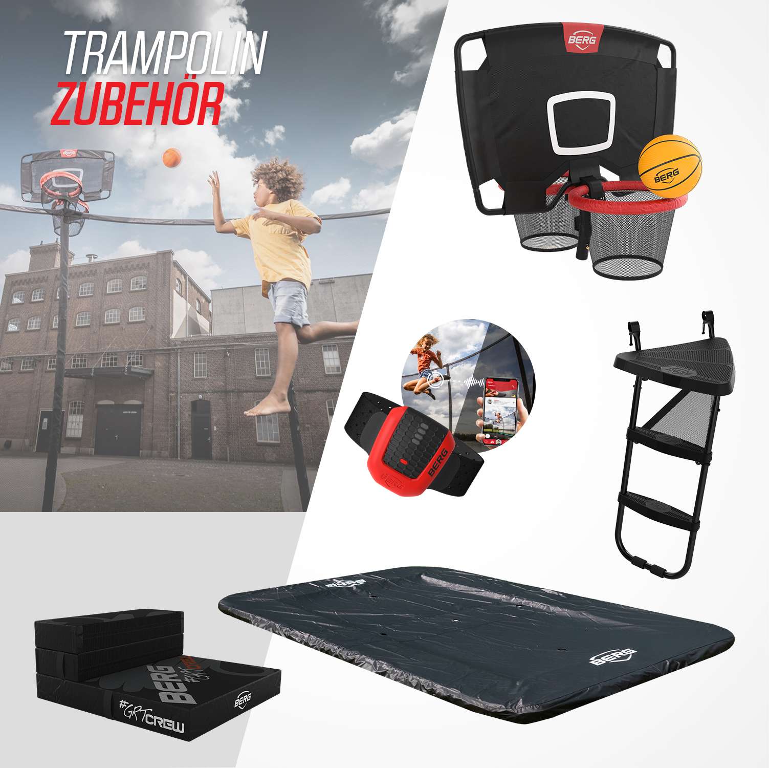 BERG Trampolin Favorit mit Netz rund