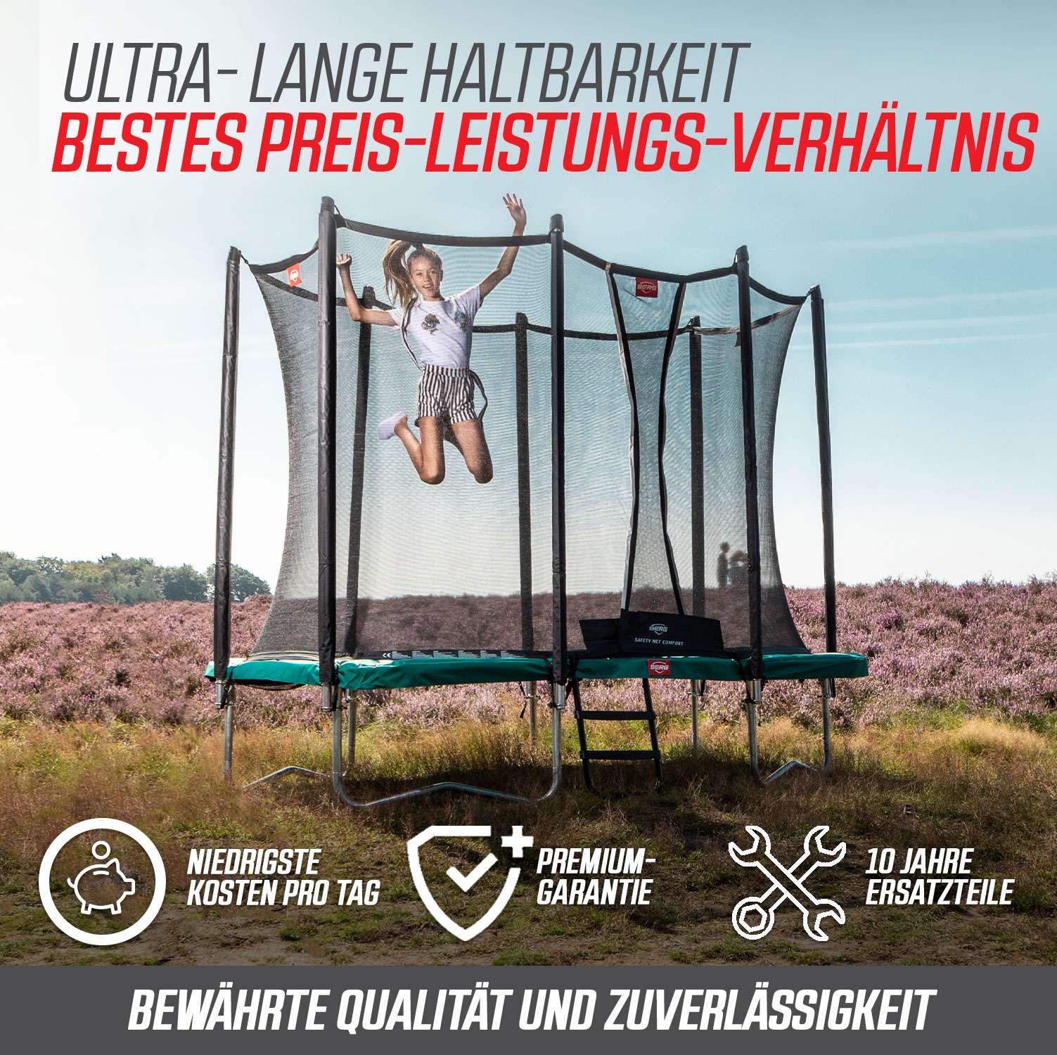 BERG Trampolin Favorit mit Netz rund