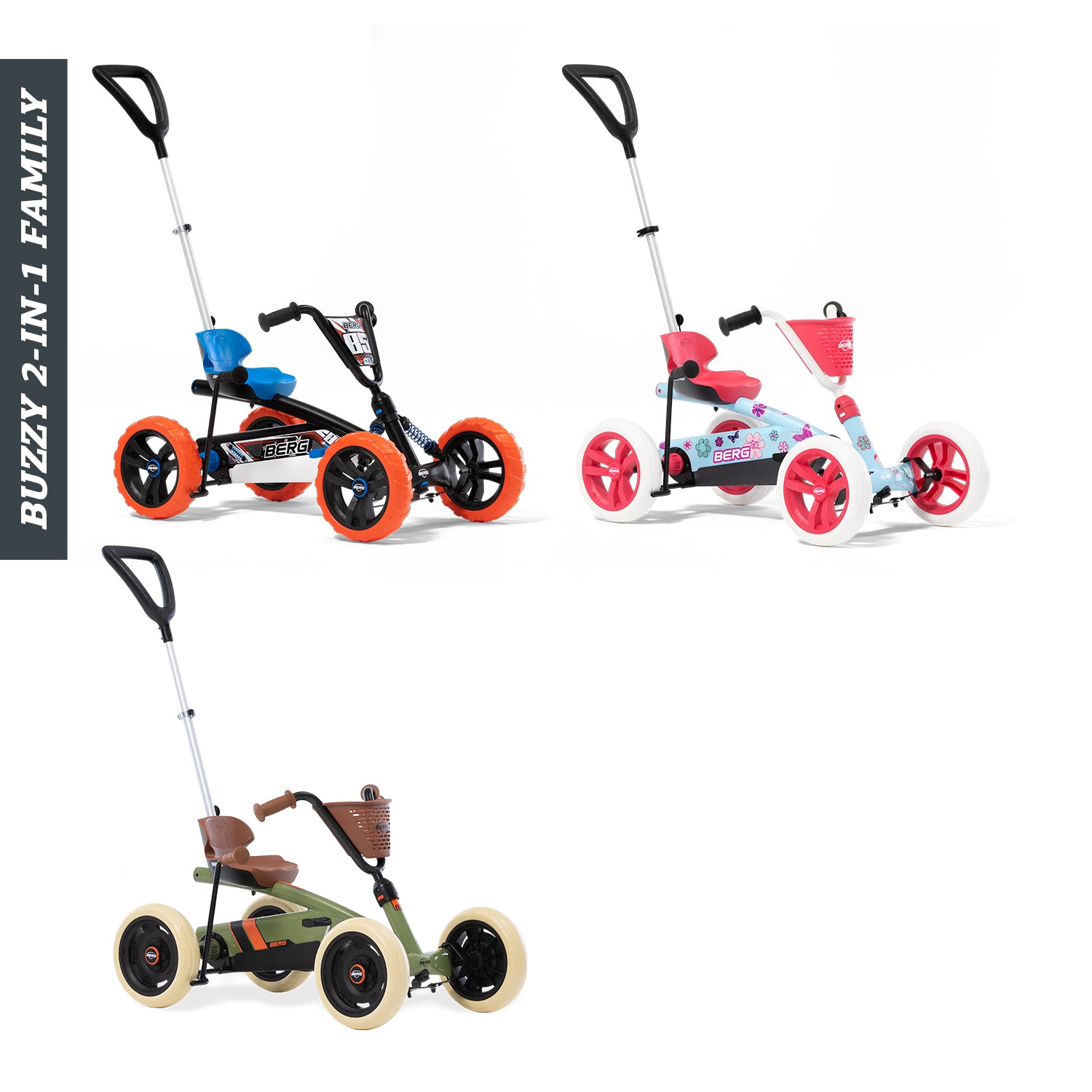 BERG Gokart Buzzy Retro Grün 2-in-1