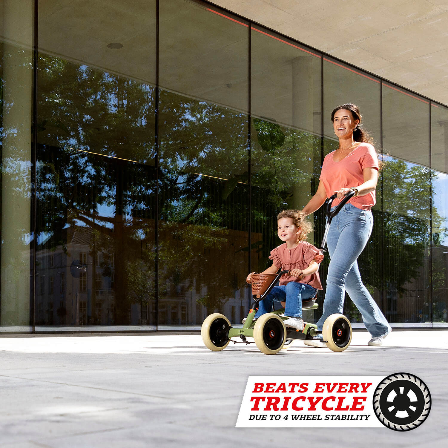 BERG Gokart Buzzy Retro Grün 2-in-1