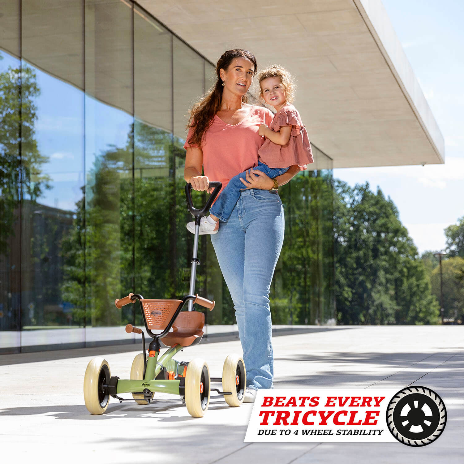 BERG Gokart Buzzy Retro Grün 2-in-1