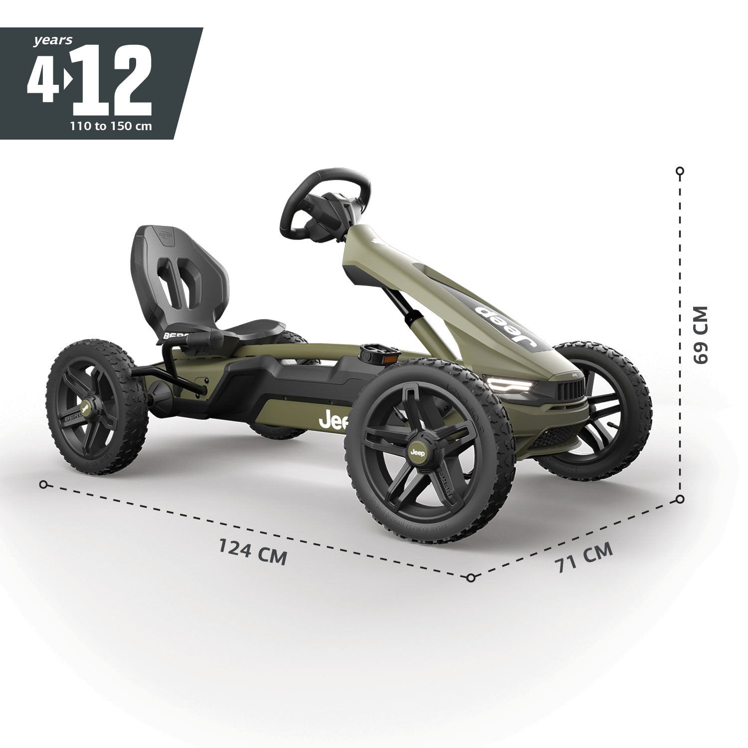 BERG Gokart Rally JEEP Cherokee-ABSPERRSCHLOSS GRATIS