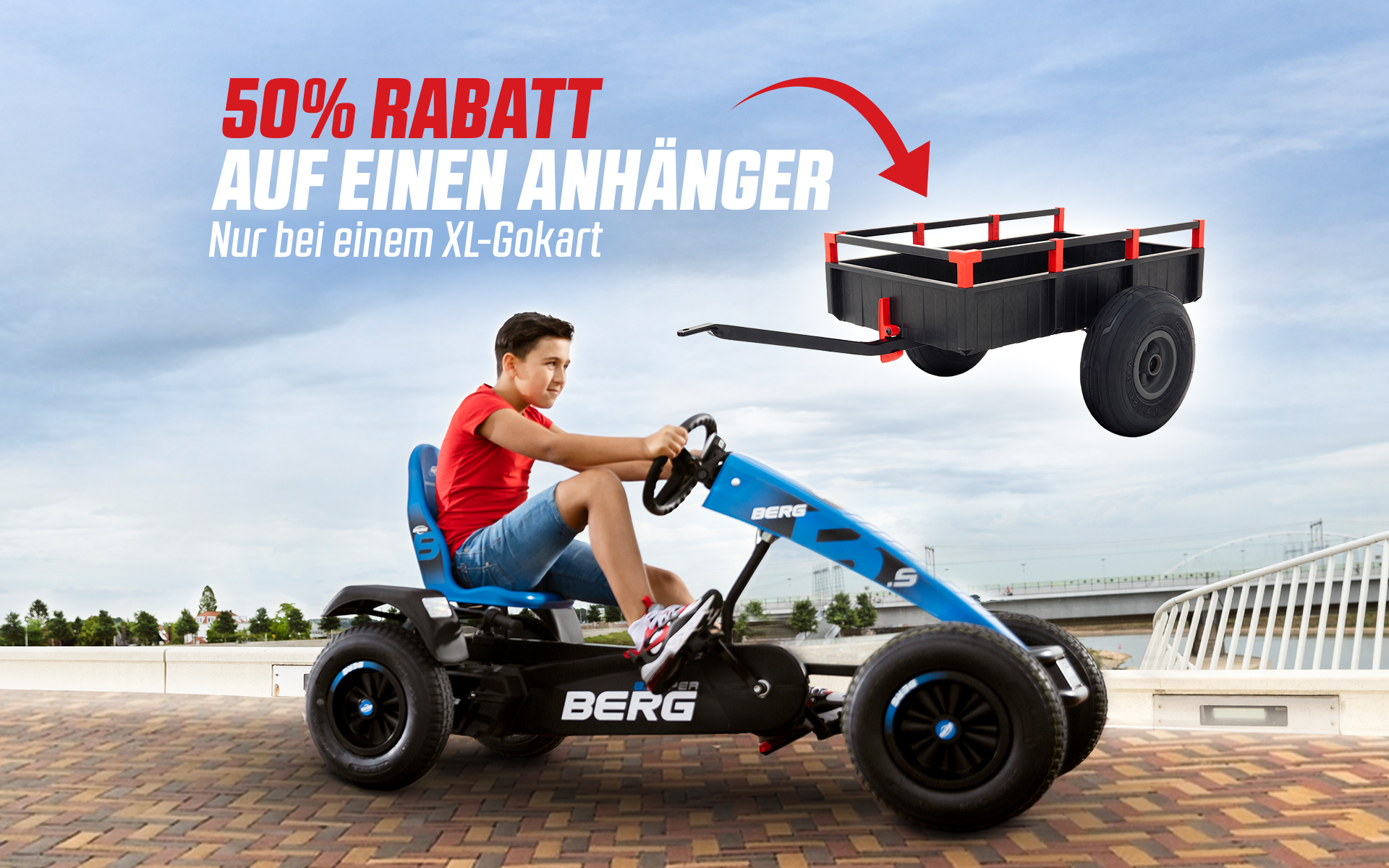 50% Rabatt auf einen Anhänger (nur bei einem XL-Gokart