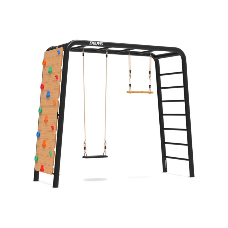 BERG PlayBase Medium TL mit Schaukelsitz, Trapez und Kletterwand