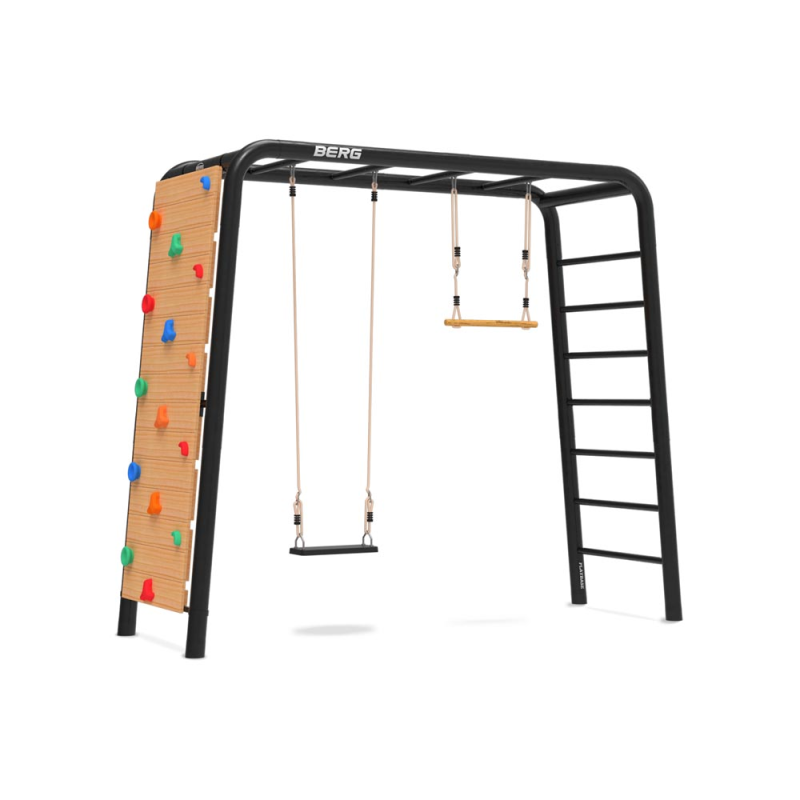 BERG PlayBase Medium TL mit Gummischaukel, Trapez und Kletterwand