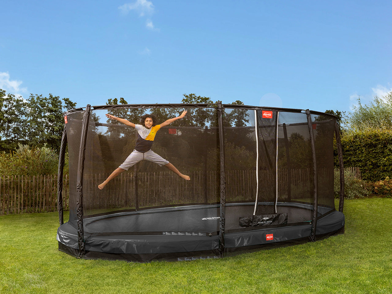 BERG Trampolin Elite Grand InGround mit Netz Oval