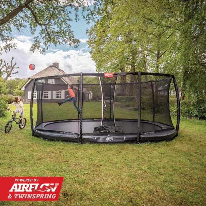 BERG Trampolin Champion Grand InGround mit Netz Oval