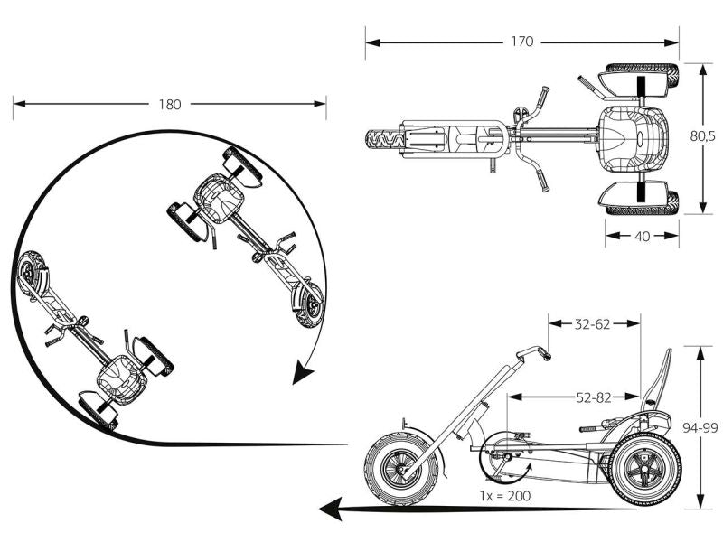 Tret-Gokart ab 5 Jahren, ab Größe 125cm - Yes1 WATZINGER Kids-Fun