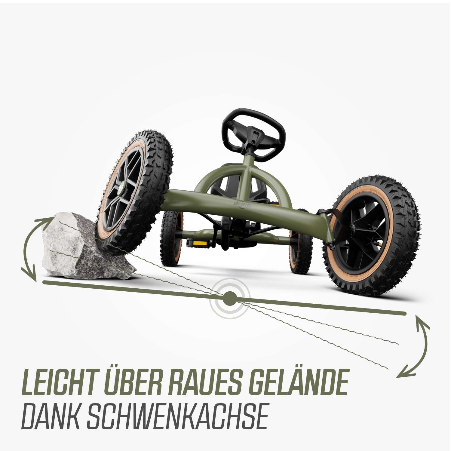 BERG Gokart Buddy Trail Green mit Handbremse