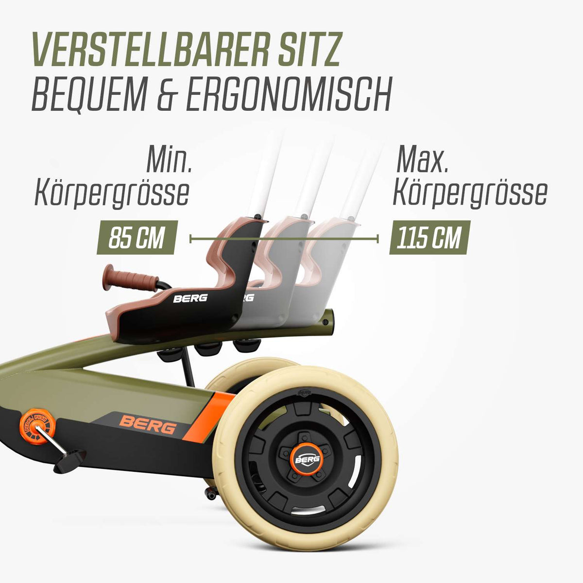 BERG Gokart Buzzy Retro Grün 2-in-1