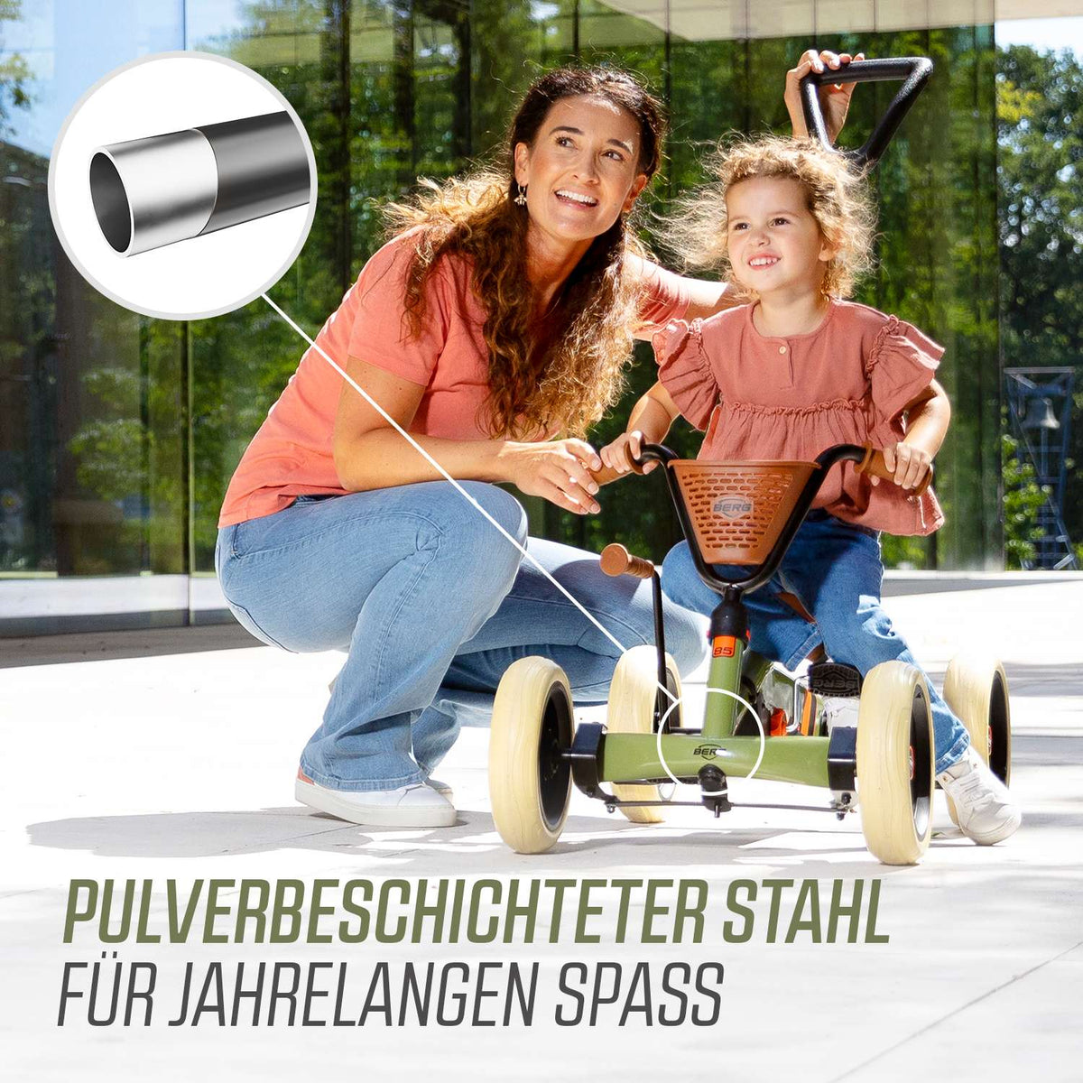 BERG Gokart Buzzy Retro Grün 2-in-1