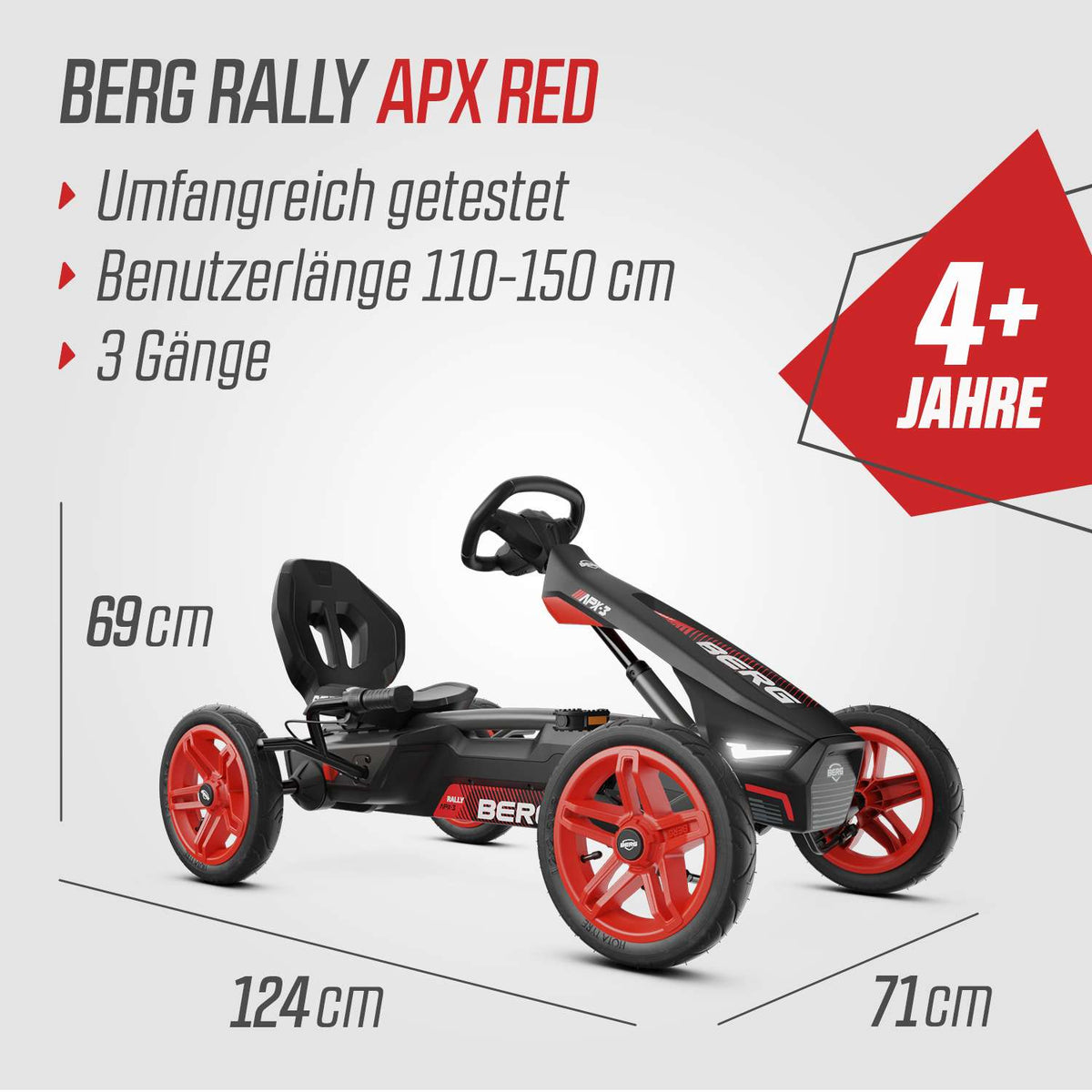 BERG Gokart Rally APX Rot 3-Gang 4TWO