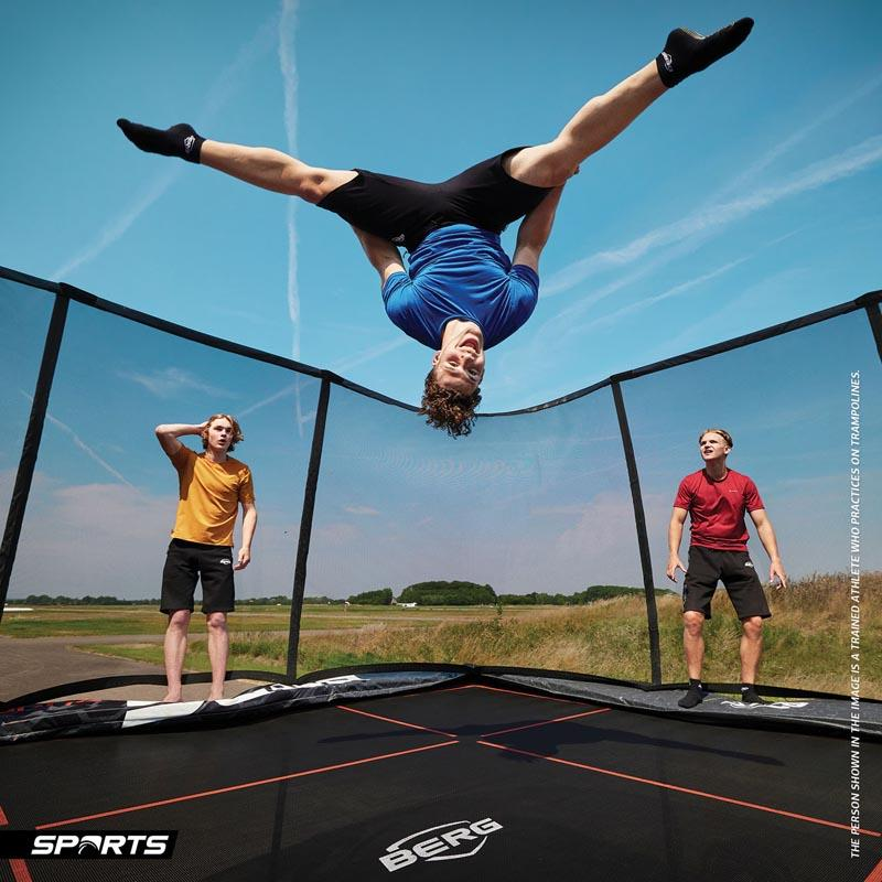 BERG Trampolin Champion Ultim FlatGround mit Netz Rechteckig