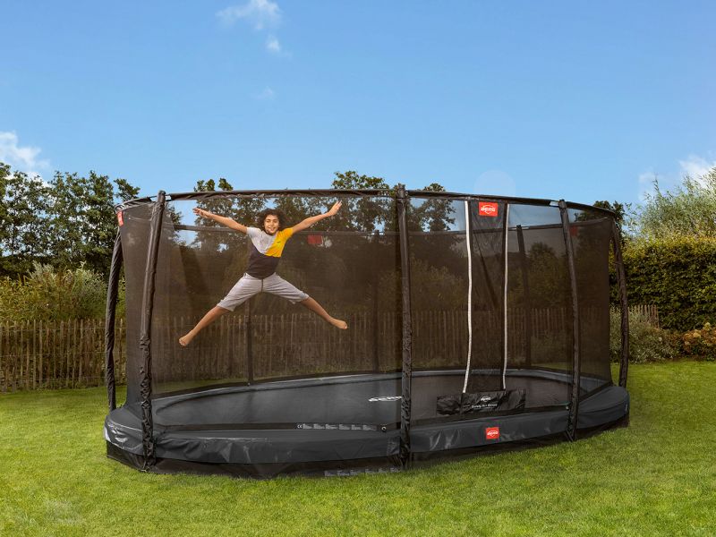 BERG Trampolin Champion Grand InGround mit Netz Oval