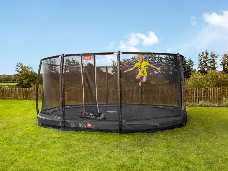 BERG Trampolin Champion Grand InGround mit Netz Oval