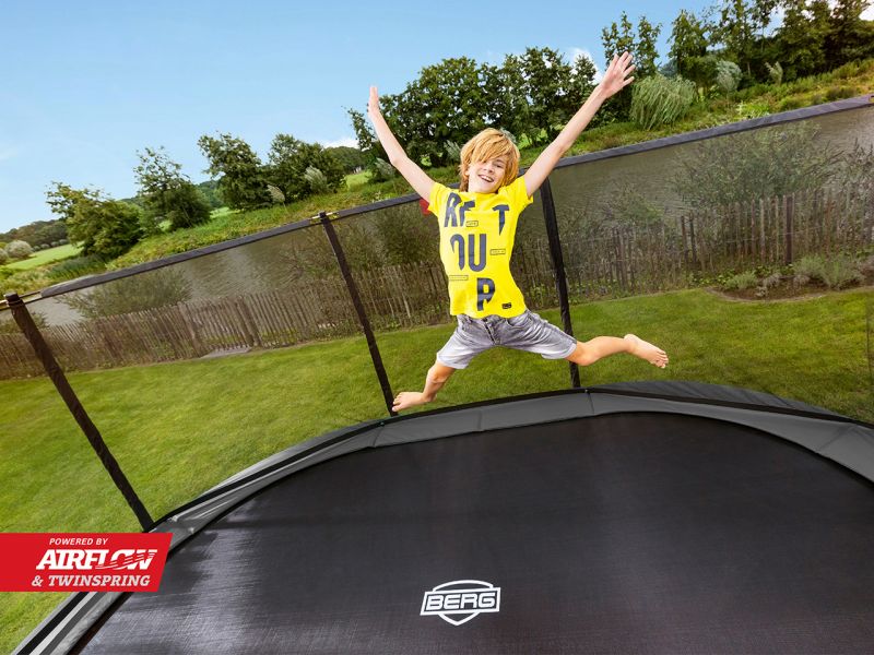 BERG Trampolin Champion Grand InGround mit Netz Oval