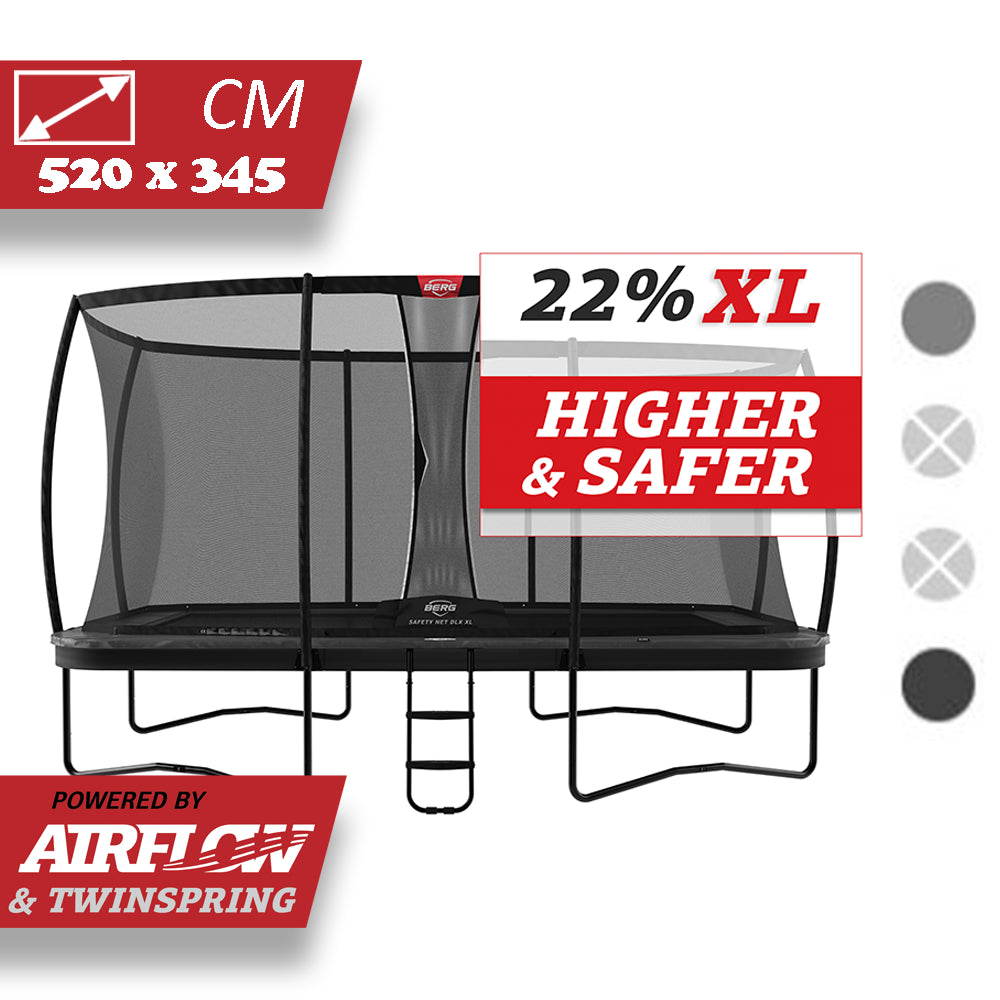BERG Trampolin Elite Ultim mit Netz rechteckig